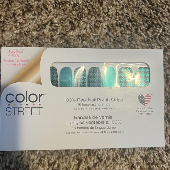 Color Street Other - Color Street Suit Yourself Teal Black Houndstooth Nail Polish Strips FDS574 NEW